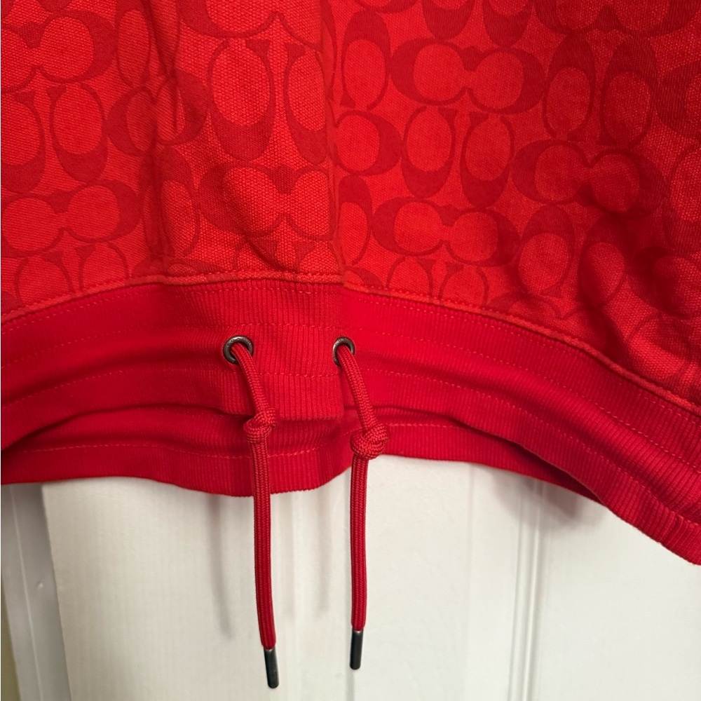 RARE Authentic Coach Red Logo Sweatshirt Shorts lounge Set small $650 - Picture 3 of 8